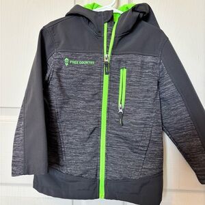 Free Country Kids' Charcoal and Neon Green Jacket